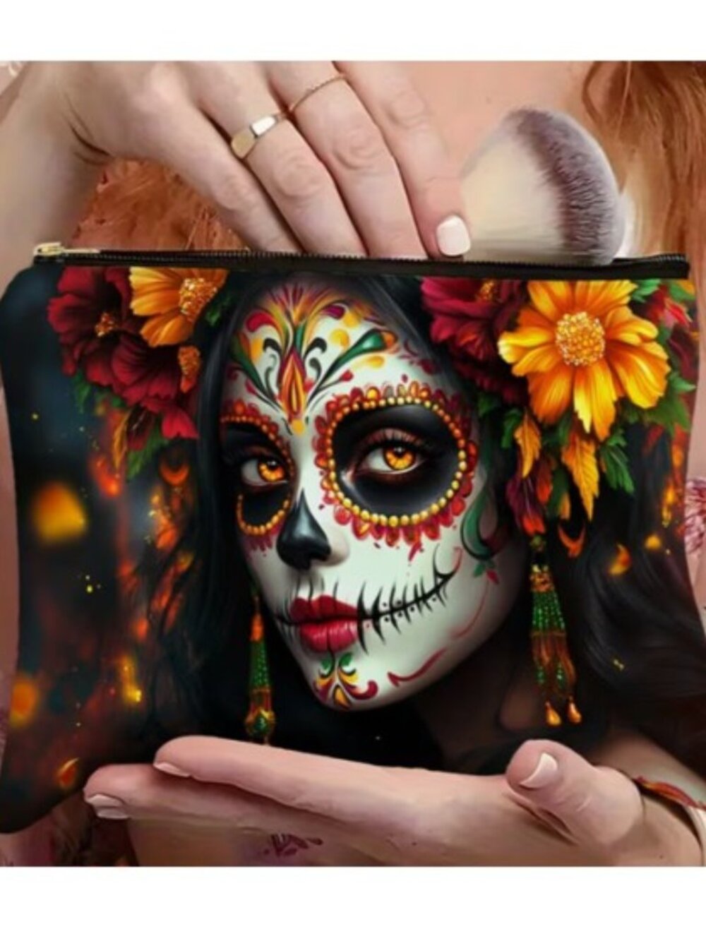 “Dia de los Muertos Day of the Dead” Cosmetic Bag (BRAND-NEW & REALLY PRETTY!)